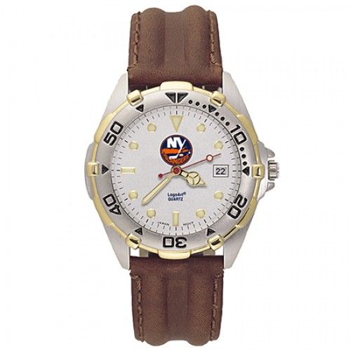 Mens All Star New York Islanders Leather Watch