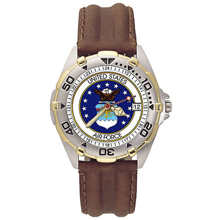 Mens All Star Air Force Leather Watch