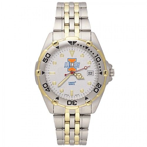 Stainless Steel Univ of Illinois Fighting Illini Watch