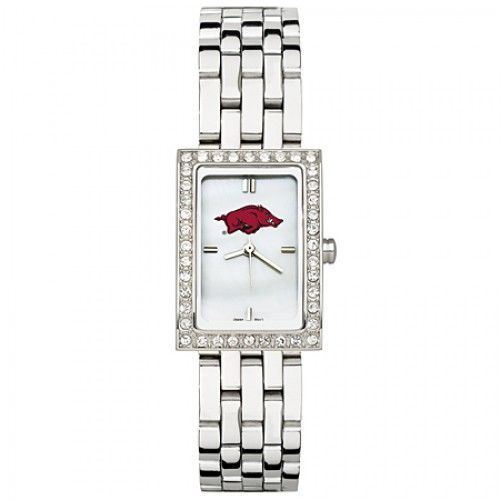 University of Arkansas Watch - Stainless Steel & Cz