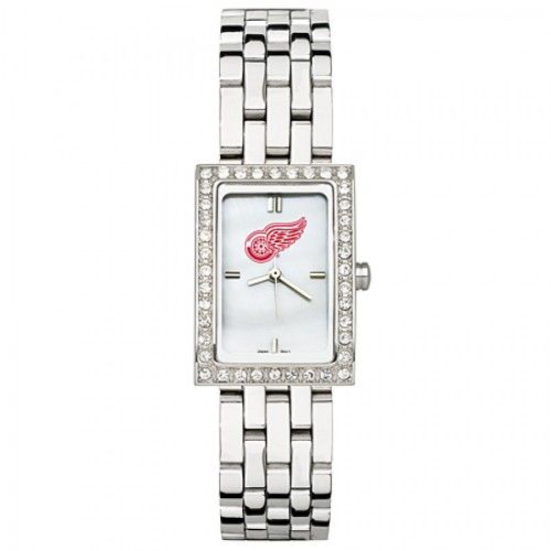 Detroit Red Wings Watch - Stainless Steel & Cz