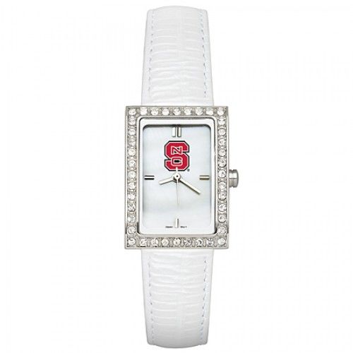 Leather North Carolina State University Watch W/ Cz Frame