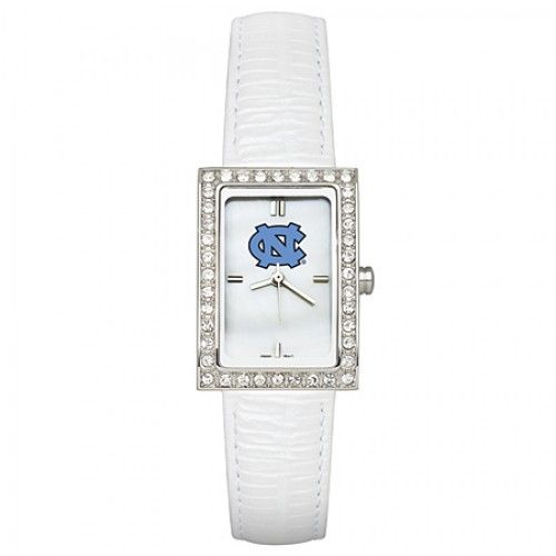 White University of North Carolina Watch W/ Cz Frame