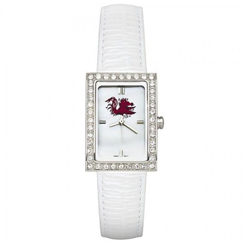 White University of South Carolina Watch W/ Cz Frame