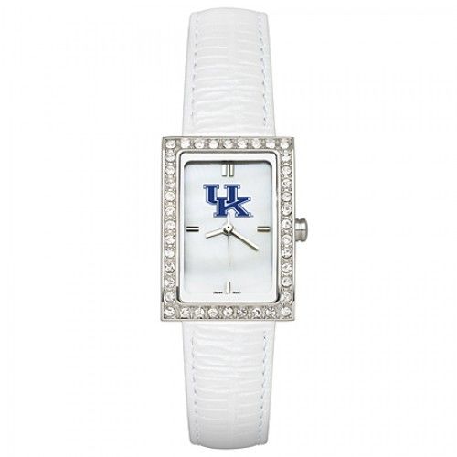 White Leather University of Kentucky Watch W/ Cz Frame