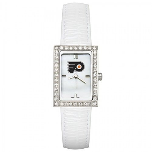 White Leather Philadelphia Flyers Watch with Cz Frame