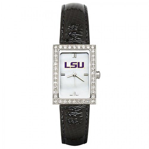 Black Leather Louisiana State University Watch Cz Frame