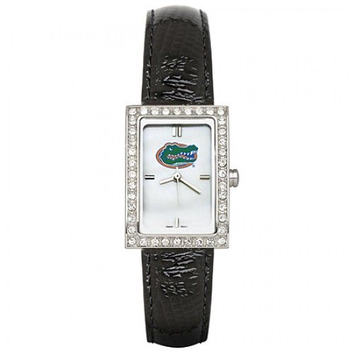 Black Leather University of Florida Watch with Cz Frame
