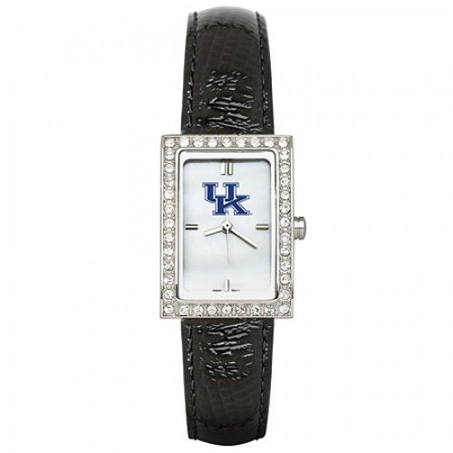 Black Leather University of Kentucky Watch W/ Cz Frame