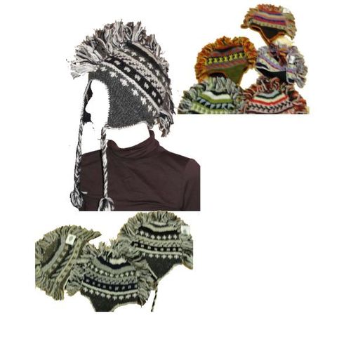 Unisex Hand knitted Wool Mohawk Hat Case Pack 24