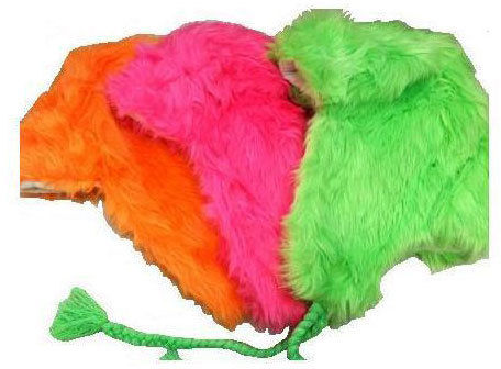 Deluxe All Fur Ear Cover Hats Neon Color Case Pack 24