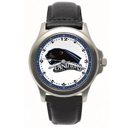 Men'S Panthers Logo Eastern Illinois University Watch in Stainless Steel
