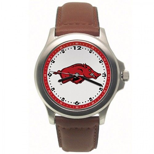 Men'S University of Arkansas Watch with Logo in Stainless Steel - Buckles