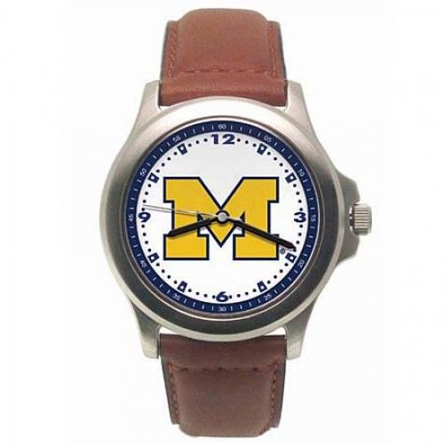 Men'S University of Michigan Watch with Logo in Stainless Steel - Buckles