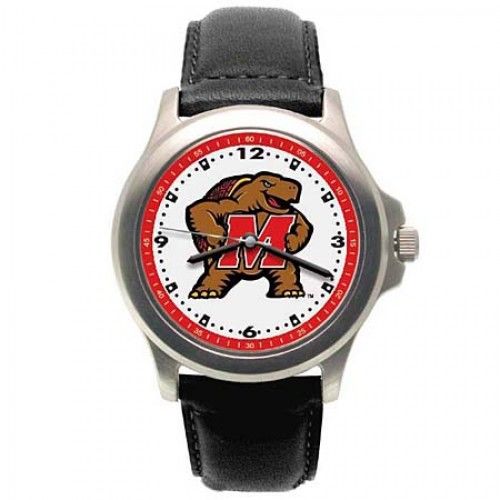Men'S University of Maryland Watch with Logo in Stainless Steel - Buckles