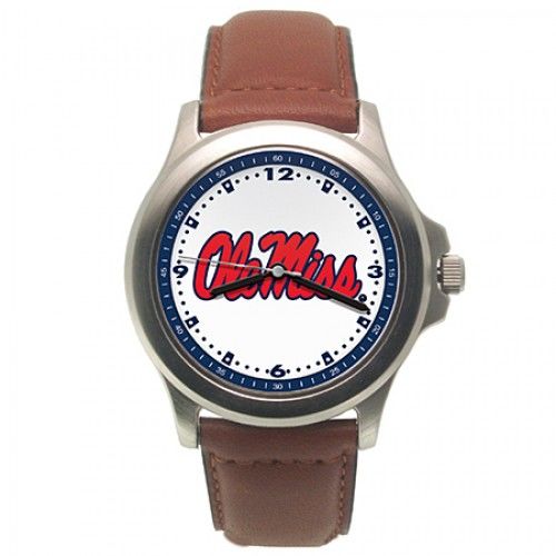 Men'S University of Mississippi Watch with Logo in Stainless Steel - Buckles