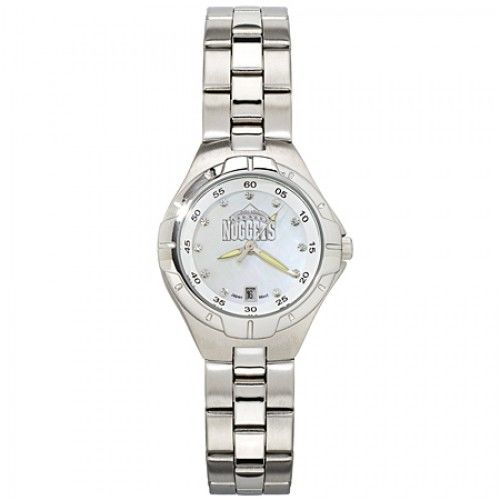 Cubic Zirconia Denver Nuggets Watch in Stainless Steel - Fold Over - Glamorous