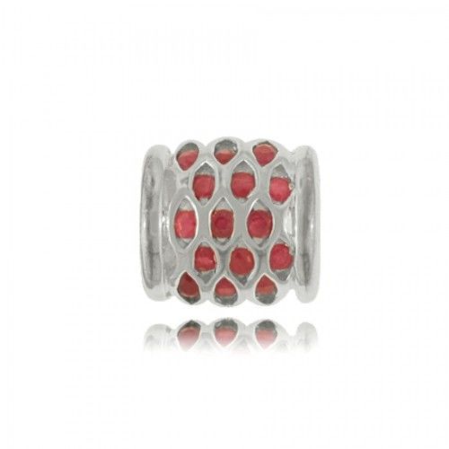 Sterling Silver Ruby Slide Pendant - July Birthstone