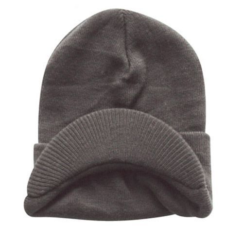 Black Knit Cap W/ Visor Case Pack 60