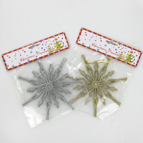 2 Pc 7 Snow Flake Ornament Case Pack 48