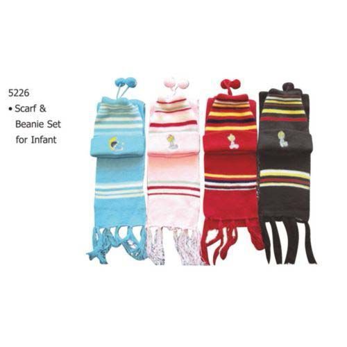 2 Pc Childs Beanie Scarf Set W/Logo Case Pack 24