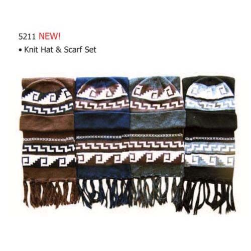 2 Pc Mens Matching Beanie-Scarf Set Case Pack 24