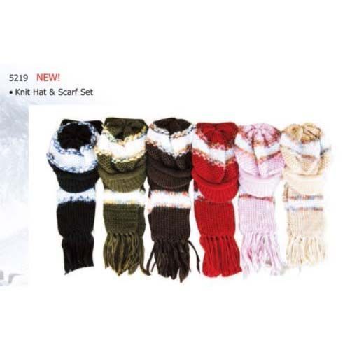 2 Pc Ladies Knit Beanie Hat-Scarf Set Case Pack 24