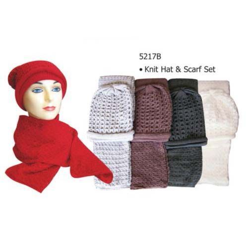2 Pc Ladies Knit Beanie Hat-Scarf Set Case Pack 24