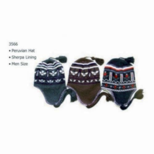 Mens Knit Peruvian Hat Sherpa Lining Case Pack 60