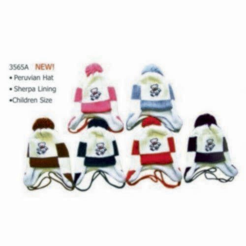 Childs Bear Peruvian Hat Sherpa Lining Case Pack 60