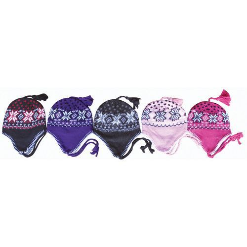 Junior Ear Cover Knit Hat Tasel Ties Case Pack 60