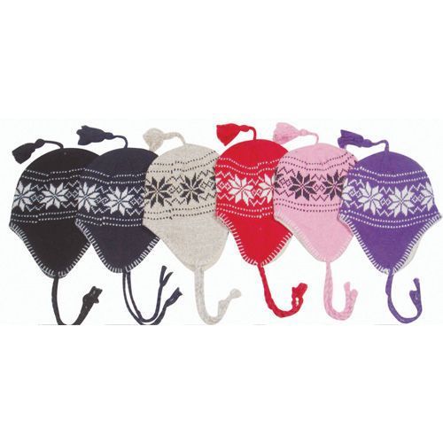 Junior Ear Cover Knit Hat Tasel Ties Case Pack 60