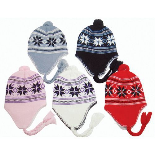 Ladies Knit Peruvian Hat Sherpa Lining Case Pack 60