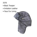 Knit Trooper Hat Gray Fur Trim Plain Case Pack 24