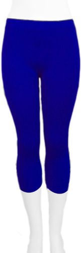 Ladies' Plain Capri Legging-Royal Blue