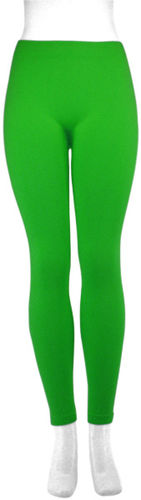 Ladies' Plain Footless Leggings- Apple Green