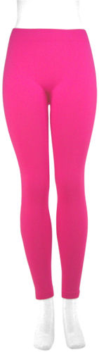Ladies' Plain Footless Leggings- Hot Pink