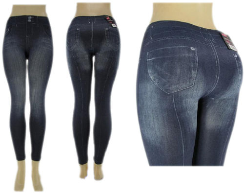 Ladies Footless Leggings ""Jeggings""/ Blue -L/XL