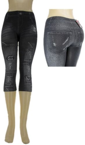 Ladies Capri ""Jeggings""/ Black -S/M