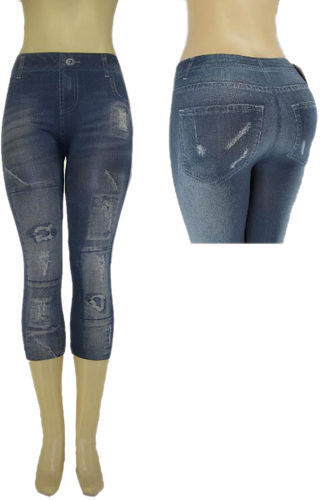 Ladies Capri ""Jeggings""/ Light Blue -S/M