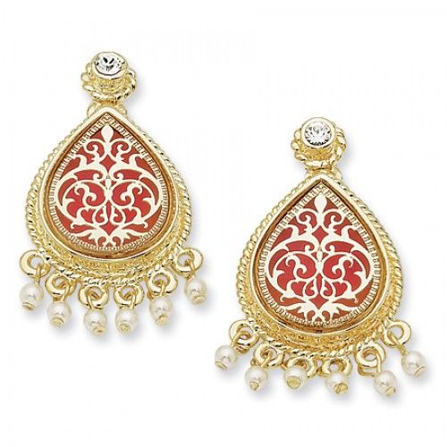 Created Pearl Earrings in Gold Plated - Post W/ Backs - Women - Wonderful