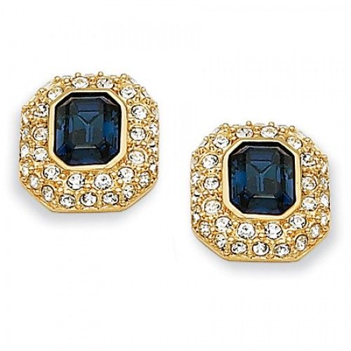 Crystal Earrings in Gold Plated - Butterfly Back - Women - Adorable