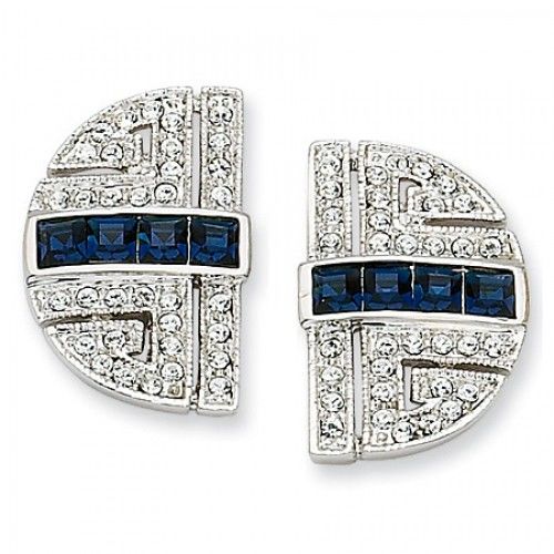 Crystal Earrings in Rhodium Plated Base Metal - Post with Back - Women - Lovable