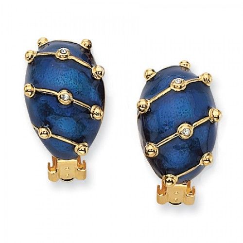 Crystal Earrings in Gold Plated - Clip On - Women - Remarkable