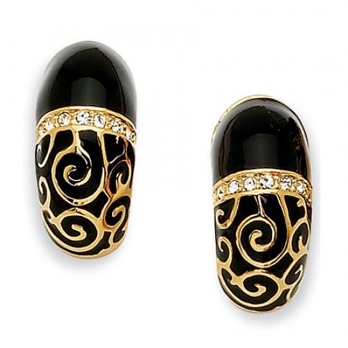 Crystal Earrings in Gold Plated - Pressure Back - Women - Spectacular