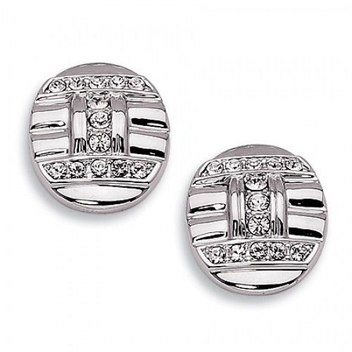 Crystal Earrings in Platinum Plated - Butterfly Back - Women - Striking