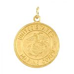 United States Marine Corps Charm - Religious in Yellow Gold - 14kt - Glamorous