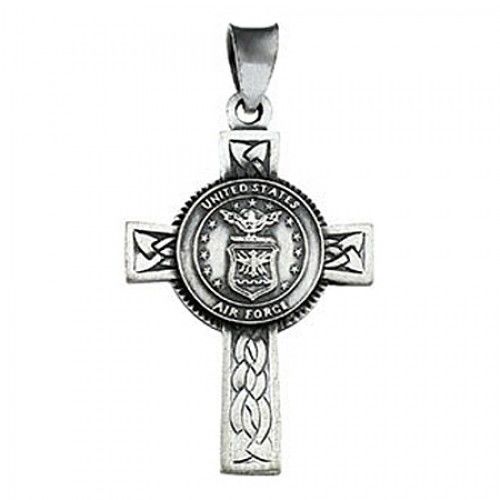 Sterling Silver Militaryus Air Force Cross Pendant New