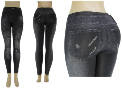 Ladies Footless ""Jeggings""/ Black -S/M
