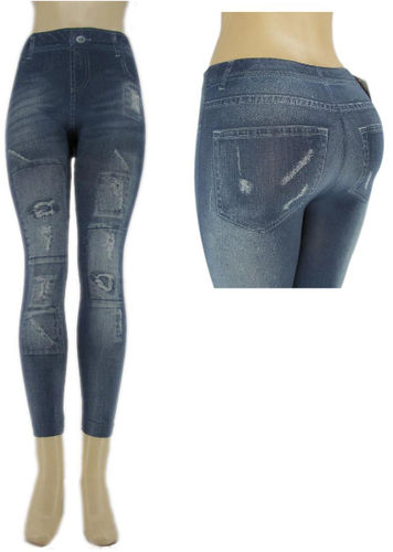 Ladies Footless ""Jeggings""/ Light Blue -S/M